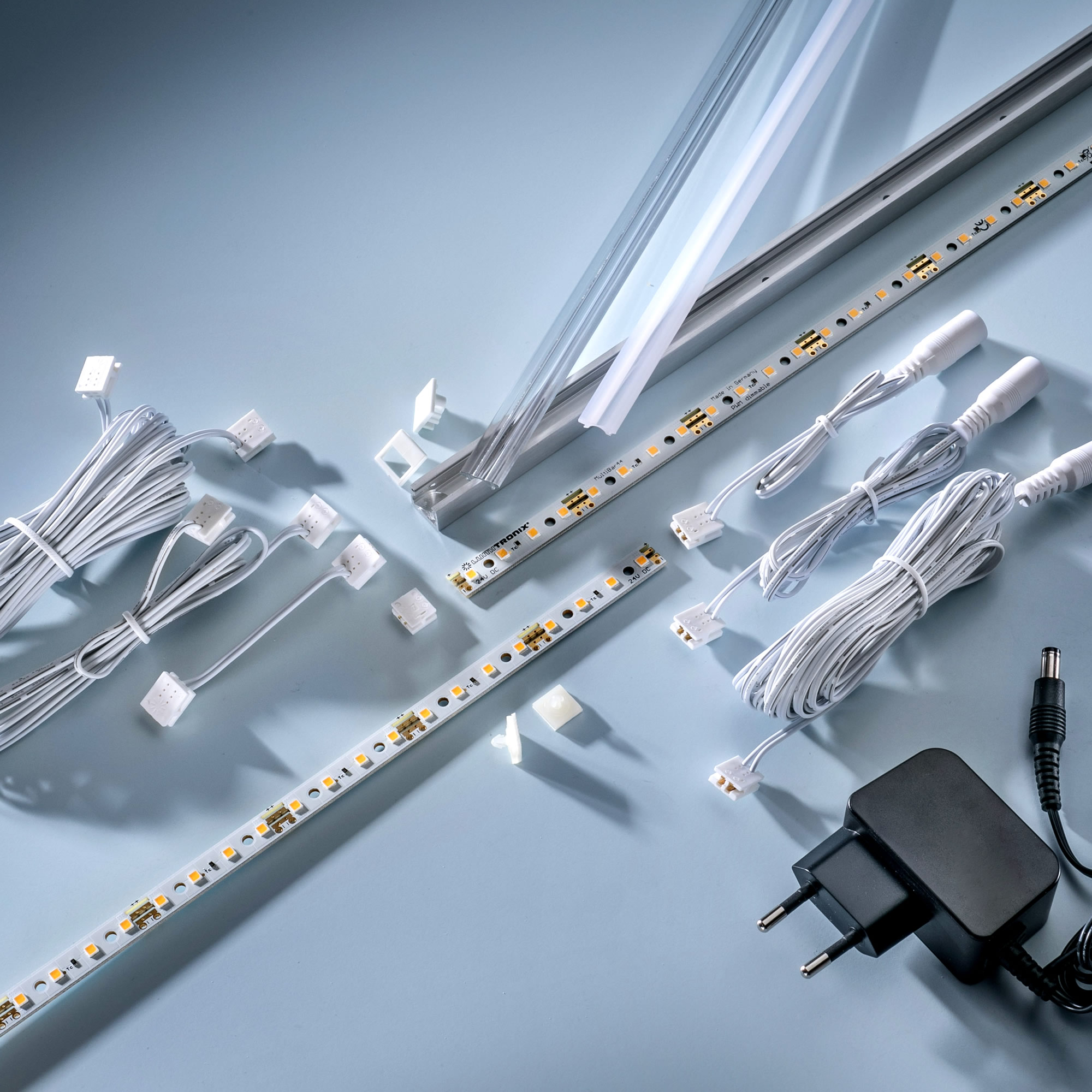 Multibar3090 Nichia tira LED blanco cálido CRI90 3000K 850lm 24V 44 LEDs barra de 50cm (1700lm/m 13W/m)