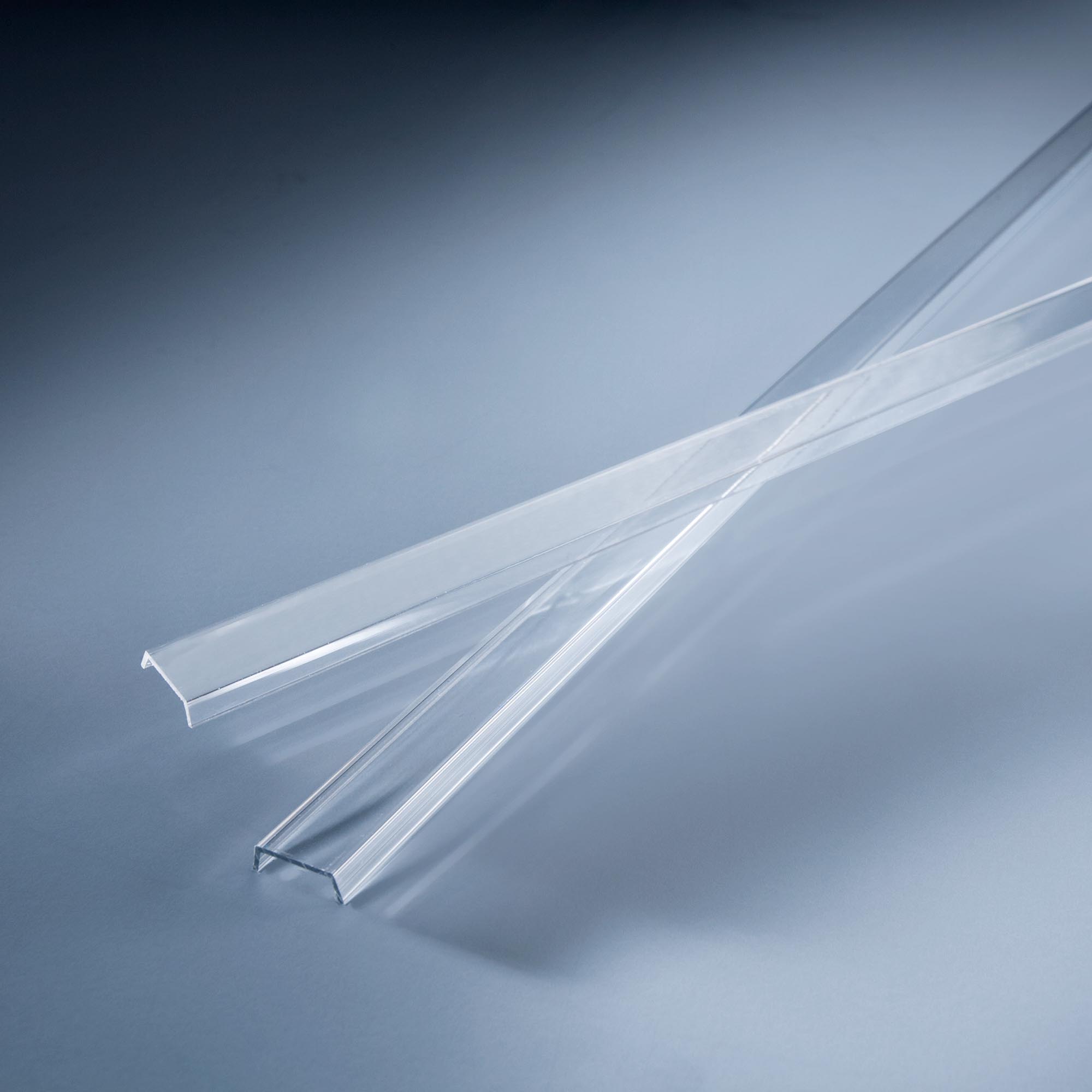 Cubierta transparente para Aluflex Perfil de aluminio para tiras de LED 100.9cm (con tapas)