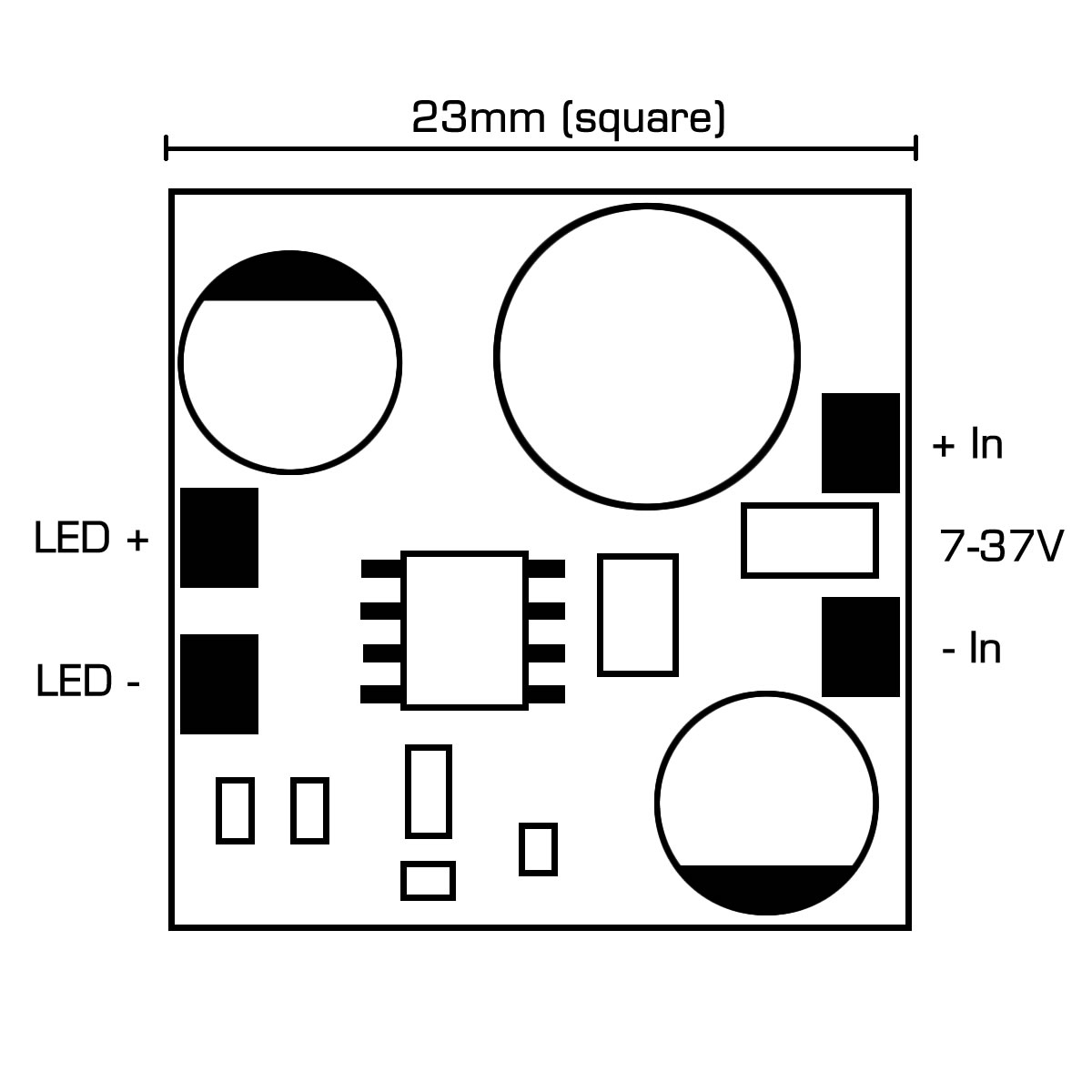 Lumitronix KSQ Driver LED de corriente constante IP30 350mA 6-35VDC a 7 > 37VDC