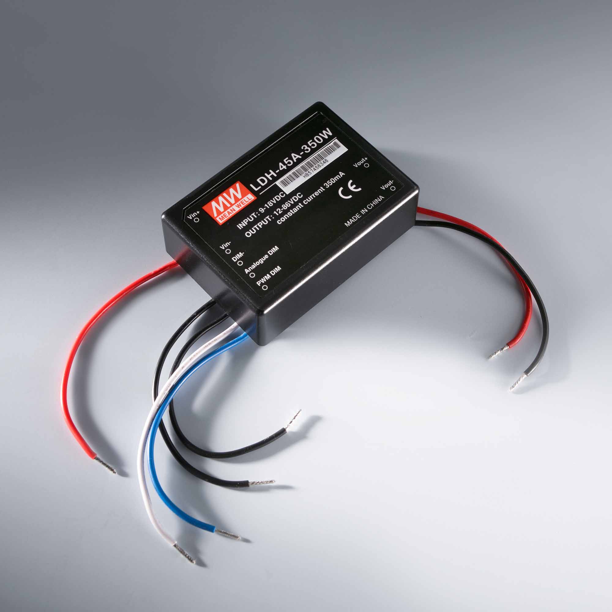 MEAN WELL Driver LED de corriente constante LDH-45A-1050W IP65 1050mA 9-18VDC a 12 > 43VDC