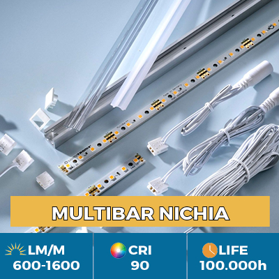 Tiras LED Nichia Professional Multibar, Plug & Play, CRI90+, flujo hasta 1500 lm/m