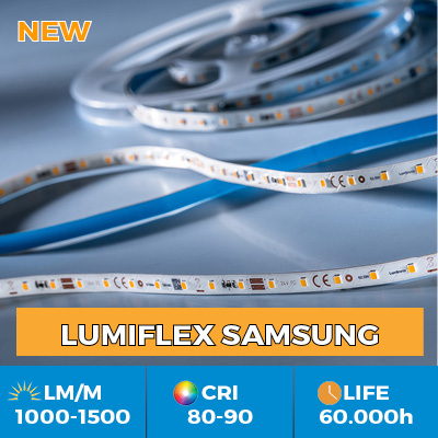Las tiras LED profesionales de Samsung tienen una salida de luz de hasta 1500 lm/m con CRI 80 o 90