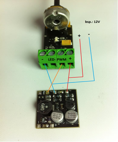 Dimmer para LED y módulos LED (PWM) con mando giratorio