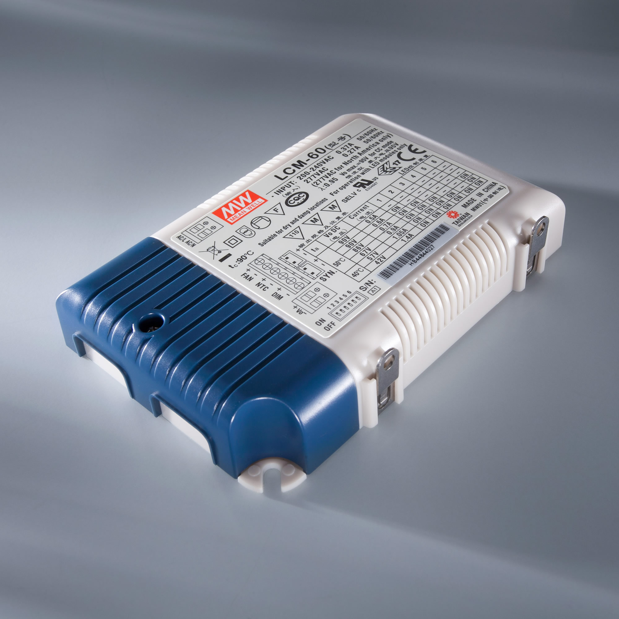 MEAN WELL Driver LED de corriente constante LCM-60 230V to 2-90V 500 > 1400mA DIM